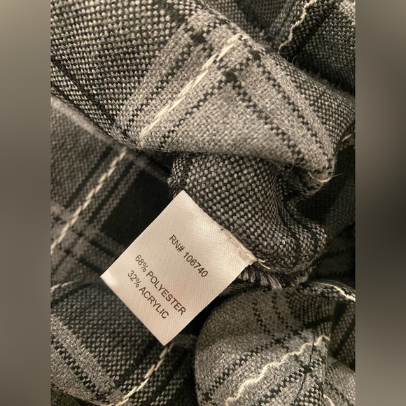 NWOT Serengeti Size 1X Black Gray Plaid Front Pleated Elastic Waist Maxi Skirt - Picture 7 of 8